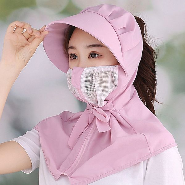 

women's summer outdoor baseball cap fishing caps simple cycling sun-resistant sun hat uv-protection shawl set, Blue;gray