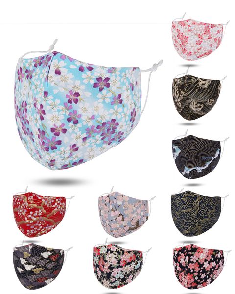

pm2.5 fashion dust-proof cotton face mask new printed pattern flower breathing mask reusable washable face mask