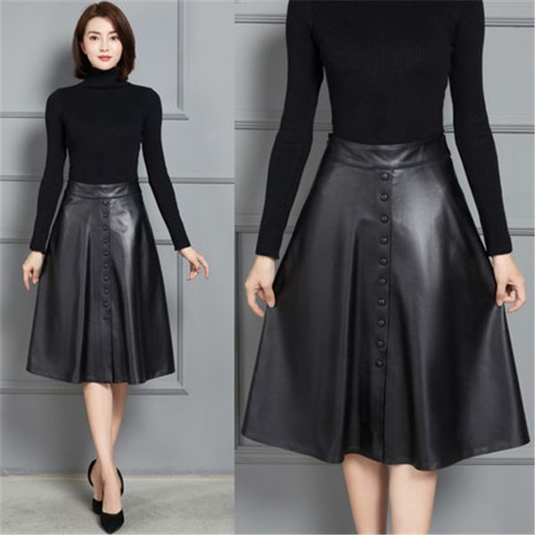 

2020 new fashion genuine real sheep leather skirt k9, Black