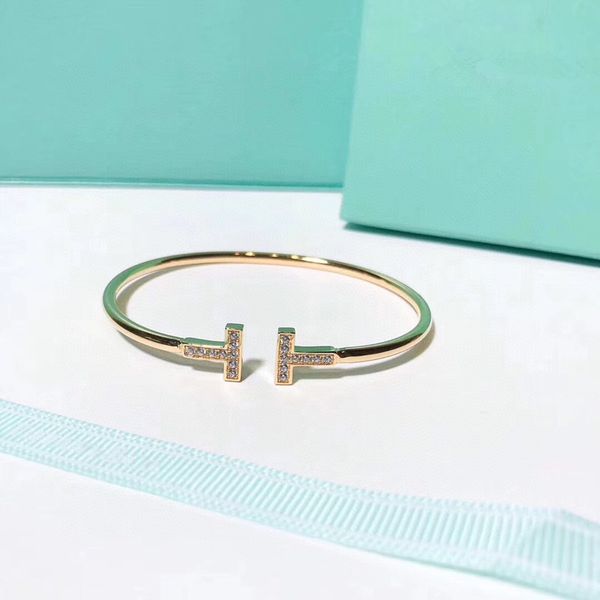 

браслеты браслет стерлингового серебра новых женщин двойной т-образное отверстие с бриллиантовым браслетом разностороннего простого моды бра, Black