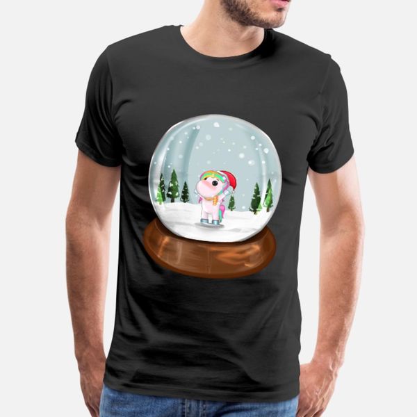 

unicorn snow globe unicorns kawaii christmas gift t shirt men print cotton o neck normal famous comfortable spring trend shirt