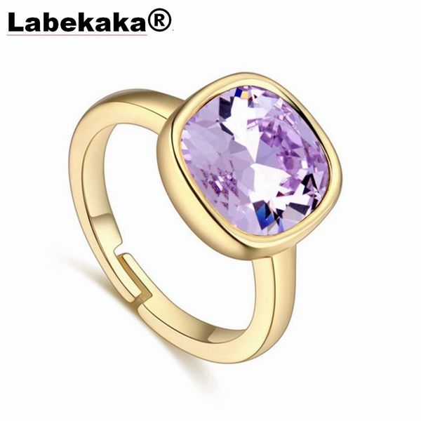

labekaka brand new design rings embellished with crystal from for women fashion luxury wedding jewelry, Golden;silver