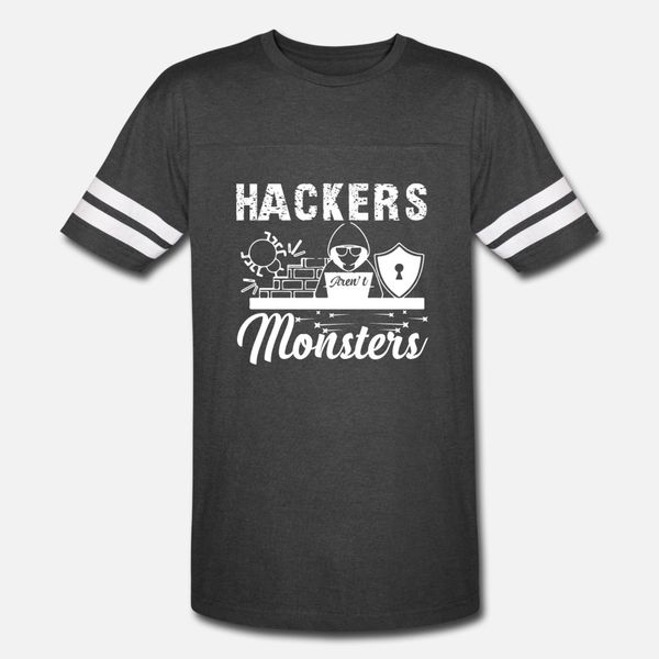 

hackers arent monsters shirt t shirt men custom cotton crew neck outfit graphic casual spring autumn vintage shirt