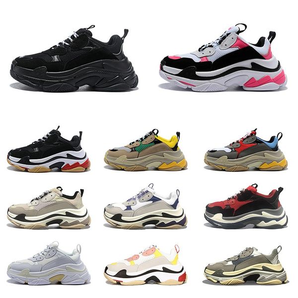 

triple s 17fw running shoes men women black red white green casual dad shoes tennis increasing sneakers 36-45, White;red