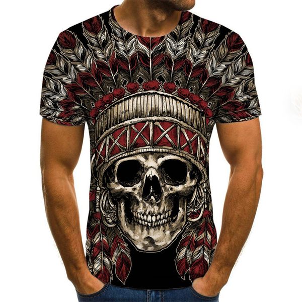 

men summer skull print men breathable 3d print shirts plus size humor comics men clothing
