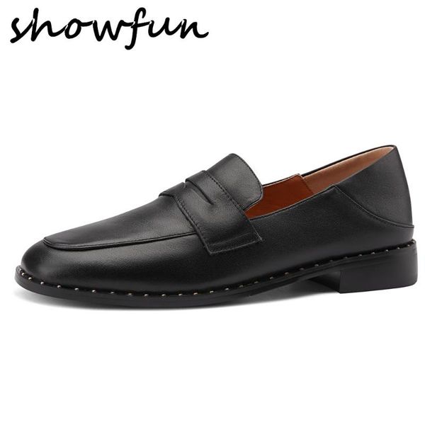 

women's genuine leather slip-on loafers leisure soft comfortable female casual driver shoes pregnant daily footwear, Black