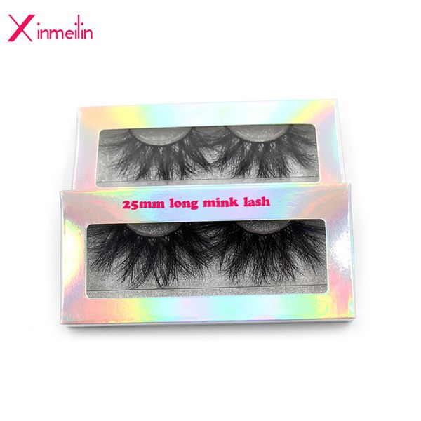 

25mm 3d mink lashes wholesale natural thick fluffy individual false eyelashes makeup beauty fake lash extension packaging box