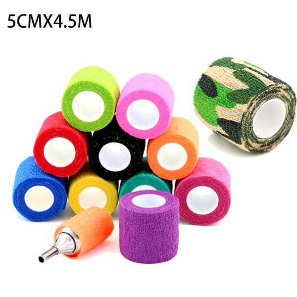

other tattoo supplies 10pcs disposable self-adhesive elastic bandage machine grips cover wrap tape