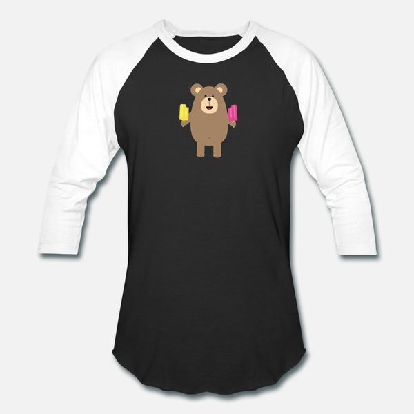 

бурый медведь с icecream sn83r t shirt men customize tee shirt o шея homme подарки аутентичная весна осенью family рубашка