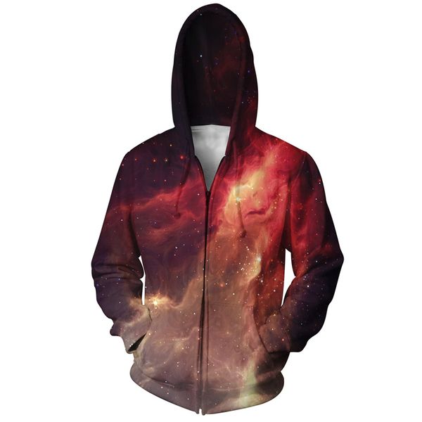 

yx girl brand jacket men's/women hoody sweatshirt nebula zipper hoodies star hooded sweatshirt size xs-5xl, Black