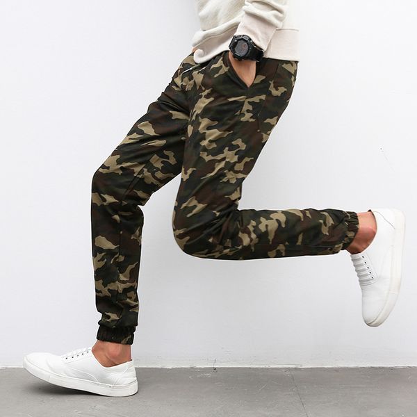 

m-5xl 2020 mens jogger осень карандаш шаровары мужчины камуфляжных штанов снимите комфортные грузовые брюки camo бегунов, Black