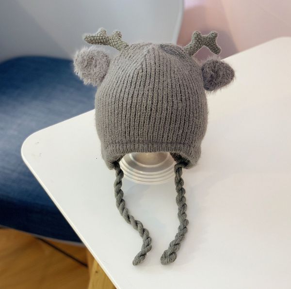 

children's christmas antler knit hats for boys and girls ear muff ear muff hats