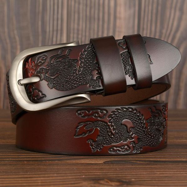 

fashion brand pattern genuine belt male belts fashion casual belt pin buckle cowskin classical for men, Black;brown