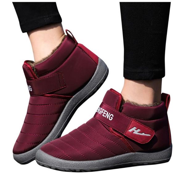 

sagace women boots winter warm snow boots faux ankle short bootie for female shoes plush waterproof footwear warm shoes 1031, Black