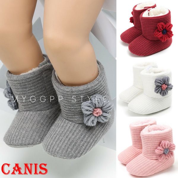 

baby infant girls 0-18m winter warm boots newborn toddler soft fleece sole shoes