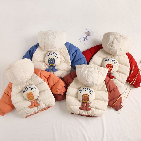 

new kids cotton parka coats autumn winter warm jacket for boys girls all-matching doll hooded coat children outwear clothes, Blue;gray