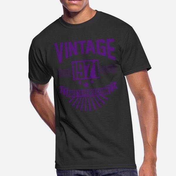 

vintage 1971 aged to perfection t shirt men customized cotton crew neck solid color fitness funny summer style unique shirt