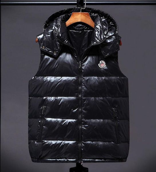 

горячая продажа низкая цена пуховик жилеты мужчин дамской одежды с капюшоном жилет высокого класса вышивки логотип роскошный жилеты теплый и, Black;white