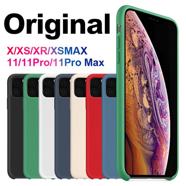 

original silicone case for iphone 12 pro max 11 xr xs x case silky soft-touch cover for iphone 7 8 plus 6 6s with retail box