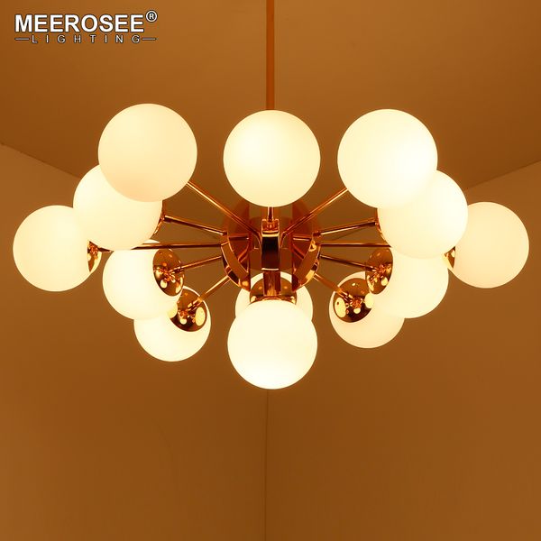 

north european style led pendant lights hanging luminaire for restaurant dining room creative glass ball golden chandelier indoor lighting
