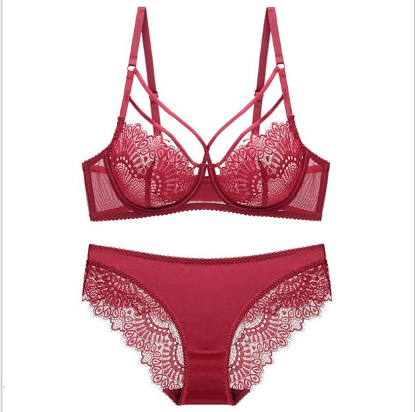 

bra and panti set super thin large lace bra set girl's underwear bras for women womans lingerie corset ethicka womans, Red;black