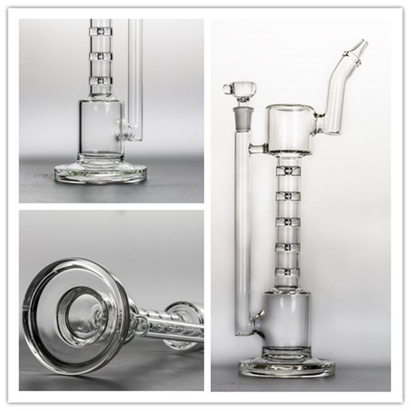 Bambu PERC GONGAHAS Handmade Recycler Dab Rig Bongs Tubo de água Tubo de água 14 mm Bonga de vidro de vidro de tigela de 14 mm