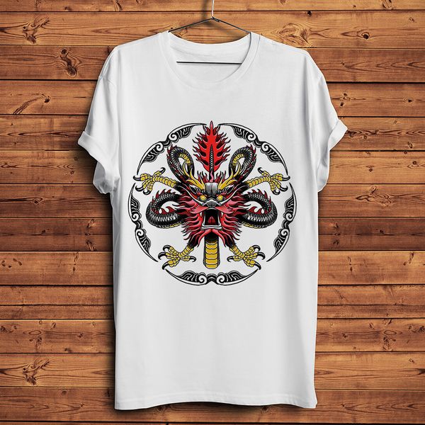 

china traditional dragon totems vintage t shirt men summer new white casual tshirt short sleeve streetwear tee