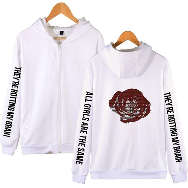 

casual loose zipper long sleeved hooded sweatshirts fashion mens hoodies juice wrld mens designer hoodies rap printed, Black