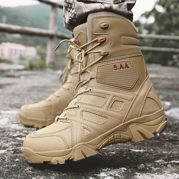 

2020 leather tactical boots men fashion special force desert combat boots men waterproof ankle botas shoes hx-041, Black