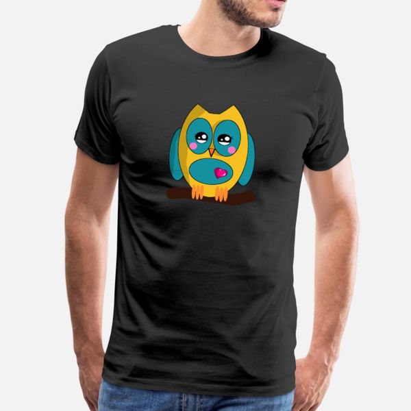 

funny owl kawaii t shirt men print short sleeve round collar fit crazy new style spring autumn pattern shirt
