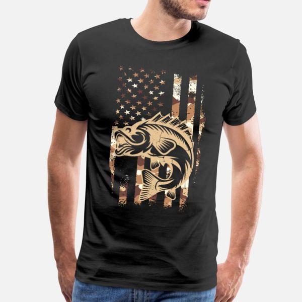 

camouflage american flag bass fishing fisherman t shirt men designs cotton euro size s-3xl solid color fit breathable spring novelty shirt