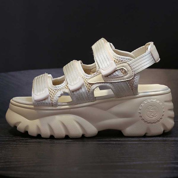 

summer women black sandals platform chunky mesh casual shoes designers woman gladiator shoes fashion beach hook loop sandal 2020