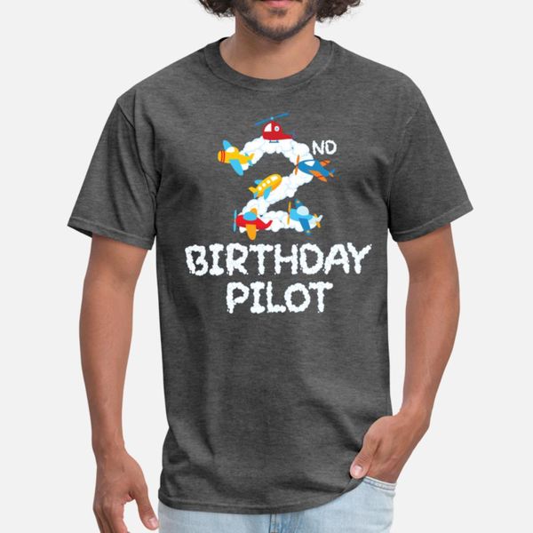 

2nd birthday pilot 2 years old aviator kid bday t shirt men graphic cotton plus size 3xl slim graphic funny summer natural shirt