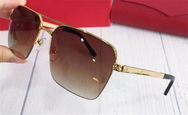 

new fashion designer sunglasses 8200885 metal square frameless popular selling style uv400 lens protection eyew classic style, White;black