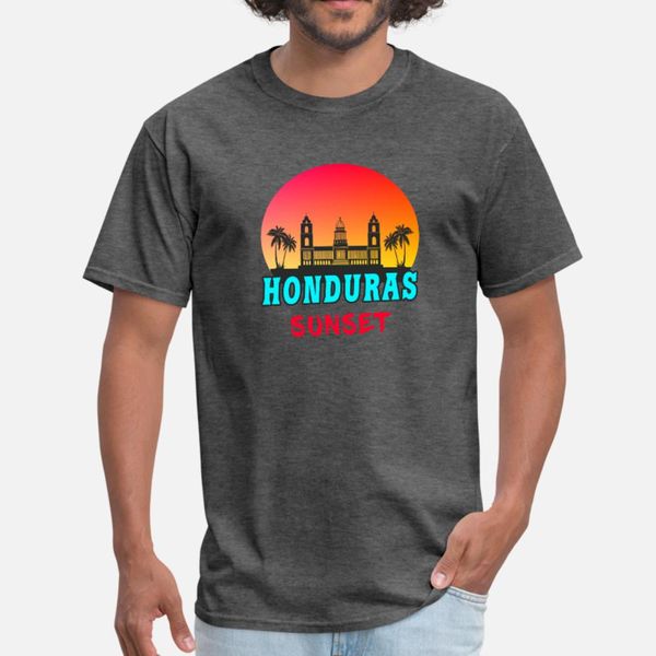 

honduras sunset gift palace palms caribbean t shirt men personalized cotton round neck normal fit fashion spring autumn outfit shirt