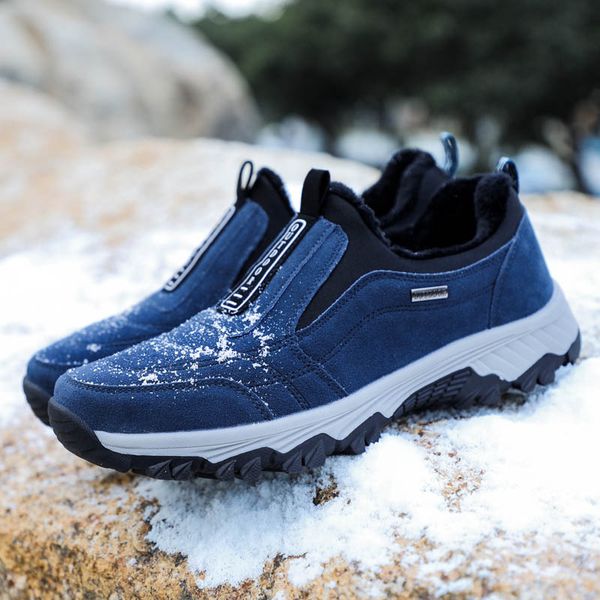 

men winter hiking shoes waterproof leather breathable mountain climbing shoes anti-skid outdoor trekking camping men's sneakers
