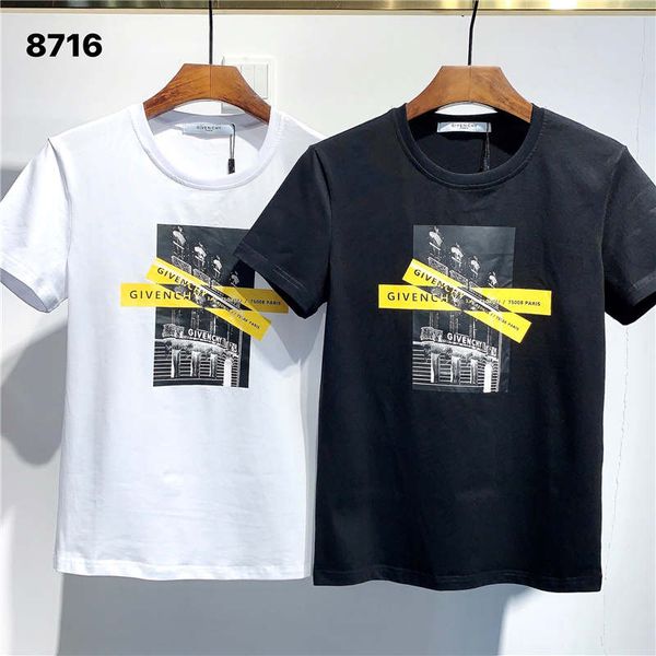 

fw20 new arrival giv clothing men's t-shirts print street wear tees short sleeve asian -3xl 8716, White