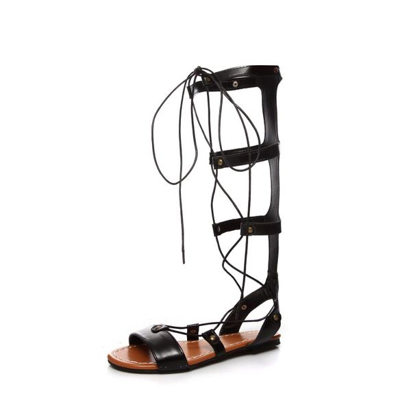 

big sizefashionable roman simple sandals summer flat sandals ladies women shoes woman, Black