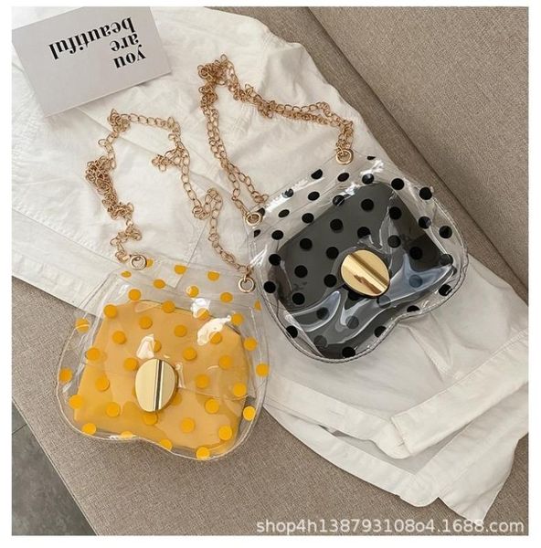 

female bag fashion transparent small bag ins wild girl chain shoulder transparent pvc jelly messenger