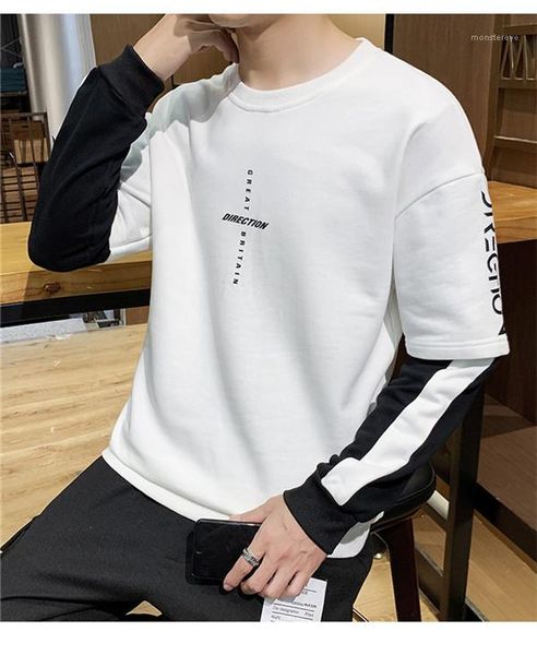 

harajuku contrast color hoodies designer o neck pullover letters sweatshirts mens long sleeve clothes mens fashion, Black