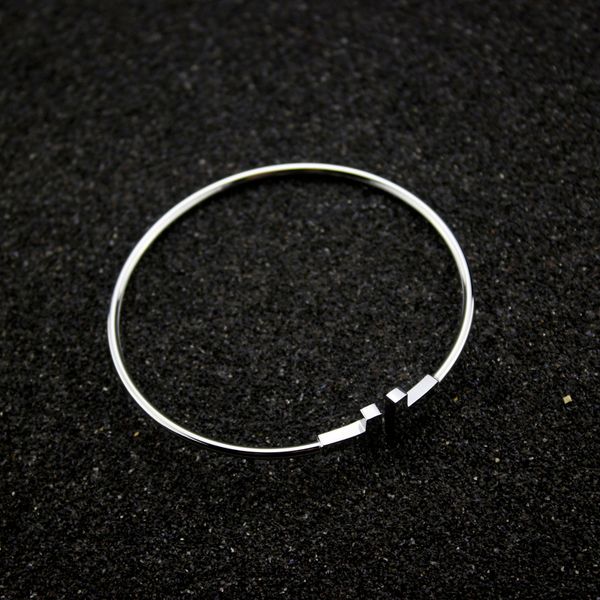 

925 silver open bangle women sterling silver bracelets fine jewelry wedding engagement jewelry, Black