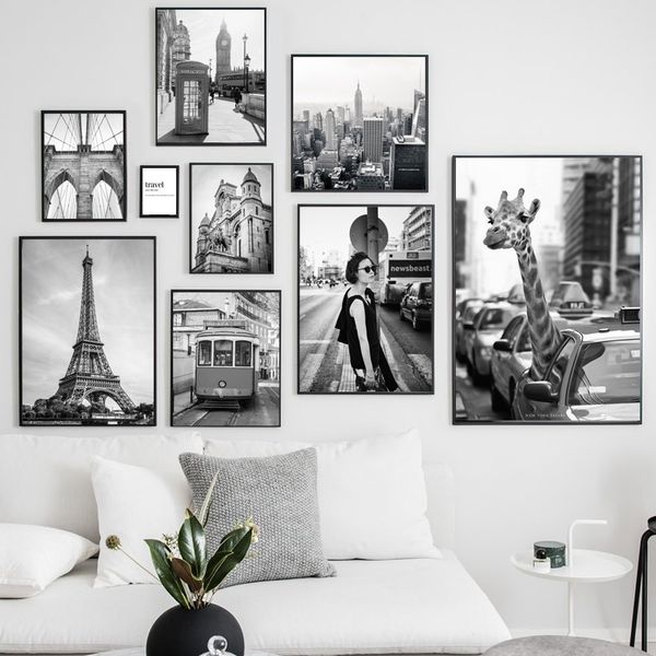 

париж лондон сити жираф путешествия котировки wall art холст картина скандинавские постеры и распечатывает настенные картины для гостиной де