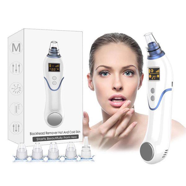 3 Em 1 Blackhead Remover Vacuum Acne Pimple poros Cleaner Hot Fria Compress Limpeza Facial Skin Care Tools J1250