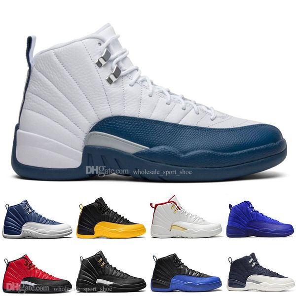 

12 stone blue university gold reverse flu game dark concord wntr basketball shoes 12s wings gym red playoffs mens sports sneakers trainers