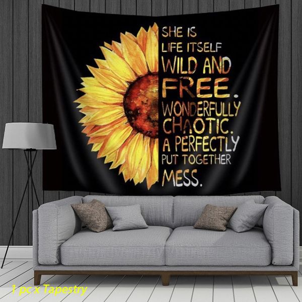 

wall hanging couch cover sunflower tapestry carpet home decoration tablecloth