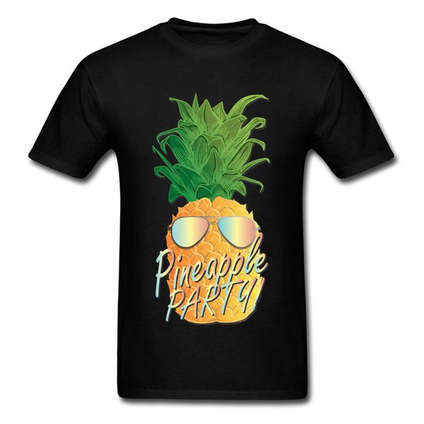 

cute pineapple party crewneck t shirt summer/fall shirts fashion cotton fabric personalized tee-shirt hip hop young