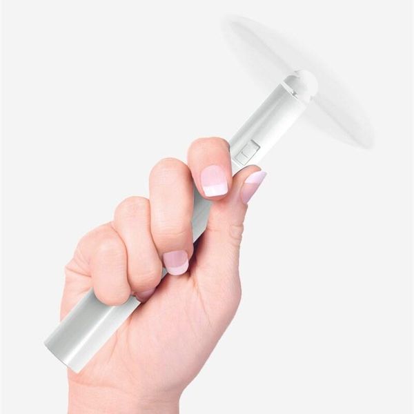 

cgjxslady handle cosmetic pen mini cooling fan small wind portable battery power slim fan stick electric stronger motor fan promotion gift f