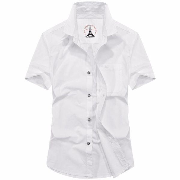 

men's casual shirts fashion pure short shirt loose cotton sleeve man men clothing semi xxxxl, White;black