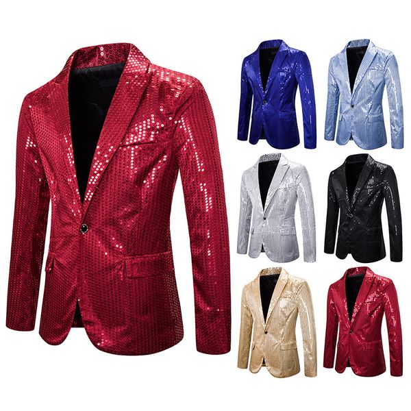 

men's suits & blazers gold sequin blazer jacket men european size suit male quality stage singer nobby mens clothing casual, White;black