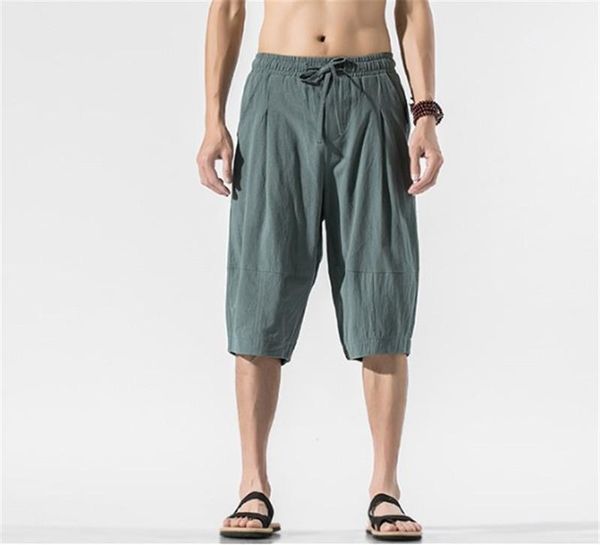 

mens summer clothing designer knee length shorts loose elastic waist homme shorts relaxed casual mid waist solid color, White;black